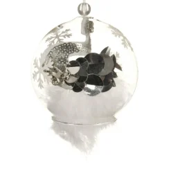Lot de 2 boules de Noël en verre (D80 mm) Swan Blanc