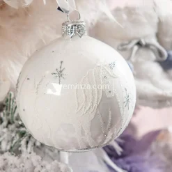 Lot de 6 boules de Noël en verre Licorne Rose poudré