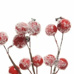 Lot de 3 branches de baies (15 cm) Romancia Rouge enneigé