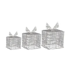 Lot de 3 cadeaux lumineux 90 LED (H15 cm) Santa Multicolore