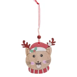 Lot de 4 Chats à suspendre (H12 cm) Christmas Multicolore