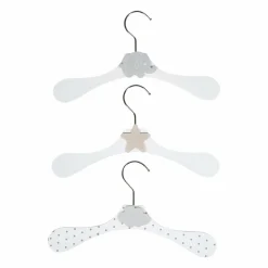 Lot de 3 cintres enfant bois Gris