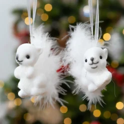 Lot de 2 écureuils à suspendre (H6 cm) Pilou Blanc