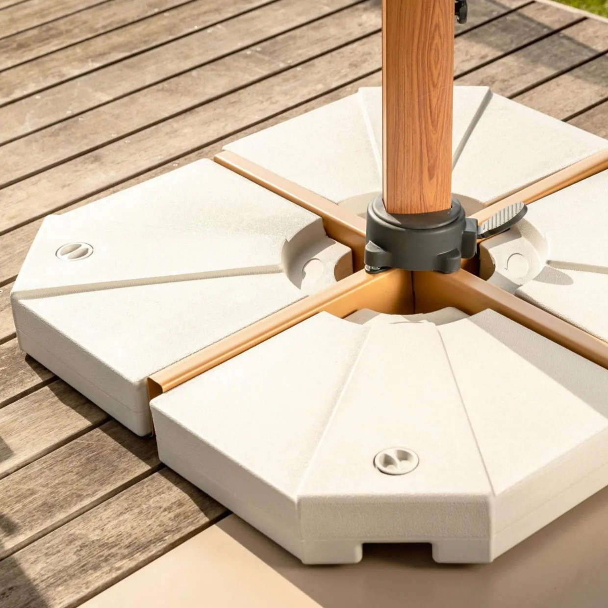 Lot de 4 dalles pour Parasol déporté 20L Blanches
