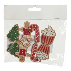 Lot de 8 décorations à parsemer (H5 cm) Sapin et gourmandise