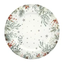 Lot de 12 dessous d'assiette Branches glacées Blanc