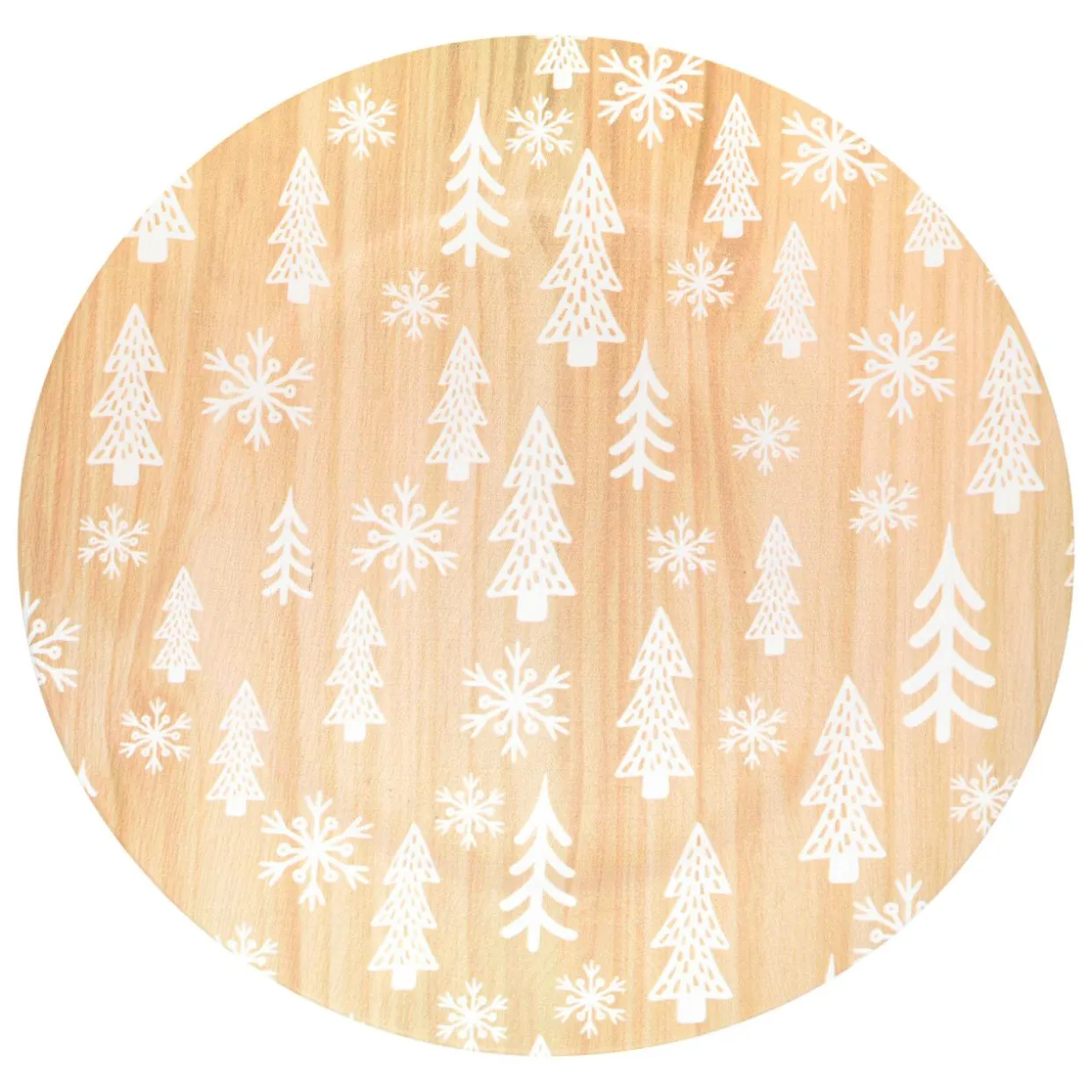 Lot de 12 dessous d'assiette effet bois Sapins Blanc