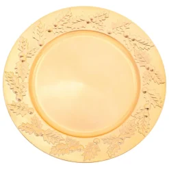 Lot de 12 dessous d'assiette Houx de Noël Or