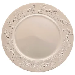 Lot de 12 dessous d'assiette Houx de Noël Argent
