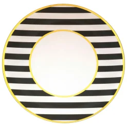 Lot de 12 dessous d'assiette Rayées Noir et Blanc
