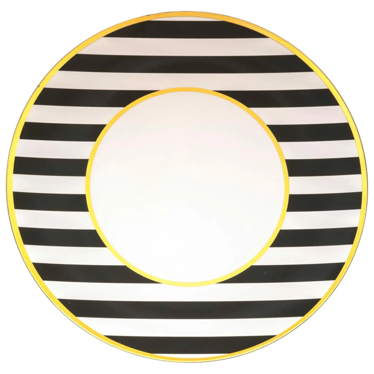Lot de 12 dessous d'assiette Rayées Noir et Blanc