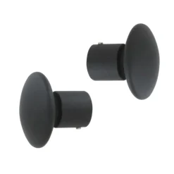 Lot de 2 embouts tringle (D20 mm) Jim Champignon Noir mat