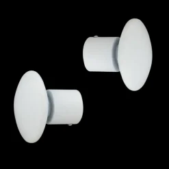 Lot de 2 embouts tringle (D20 mm) Jim Champignon Blanc mat