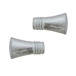 Lot de 2 embouts tringle (D20 mm) Jim Lotus Argent et Noir
