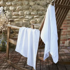 Lot de 2 essuie-mains gaze de coton (70 cm) Gaïa Blanc chantilly