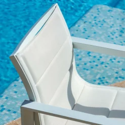 Lot de 2 fauteuils de jardin en aluminium Elba Blanc