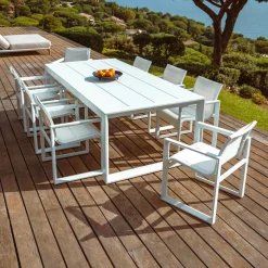 Lot de 2 fauteuils de jardin en aluminium Elba Blanc