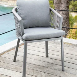 Lot de 2 fauteuils de jardin en aluminium Amalfi Gris anthracite