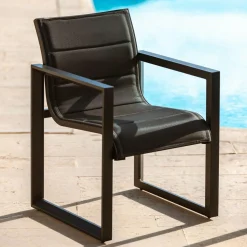 Lot de 2 fauteuils de jardin en aluminium Elba Gris anthracite