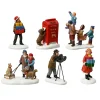 Lot de 6 Figurines pour village (H7,5 cm) Personnages en ville