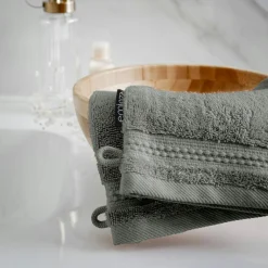 Lot de 2 gants de toilette coton bio (15 x 21 cm) Méline Vert romarin