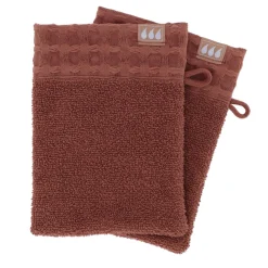 Lot de 2 gants de toilette coton (15 x 21 cm) Season Color Ambre