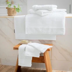 Lot de 2 gants de toilette coton bio (15 x 21 cm) Méline Blanc chantilly