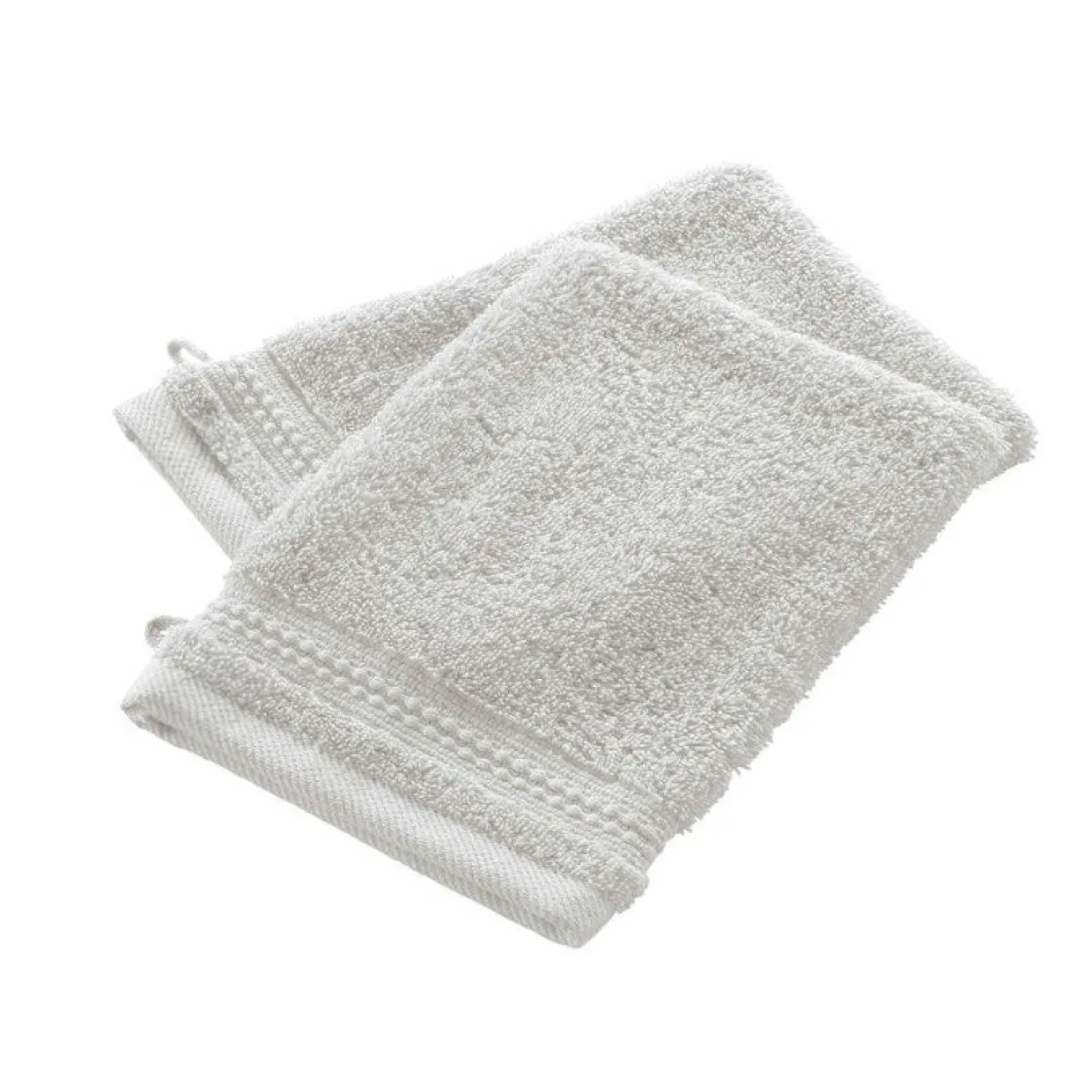 Lot de 2 gants de toilette coton bio (15 x 21 cm) Méline Blanc chantilly