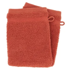 Lot de 2 gants de toilette coton (15 x 21 cm) Timeless Terracotta