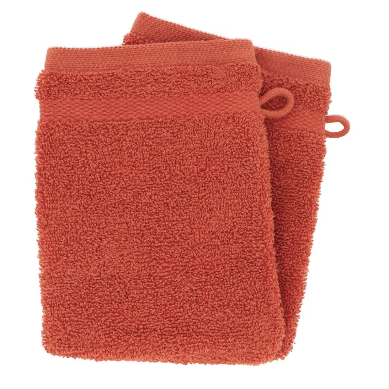 Lot de 2 gants de toilette coton (15 x 21 cm) Timeless Terracotta