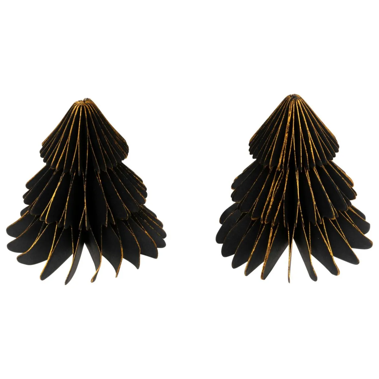 Lot de 2 minis Sapins décoratifs (H6 cm) Papier magnétique Noir