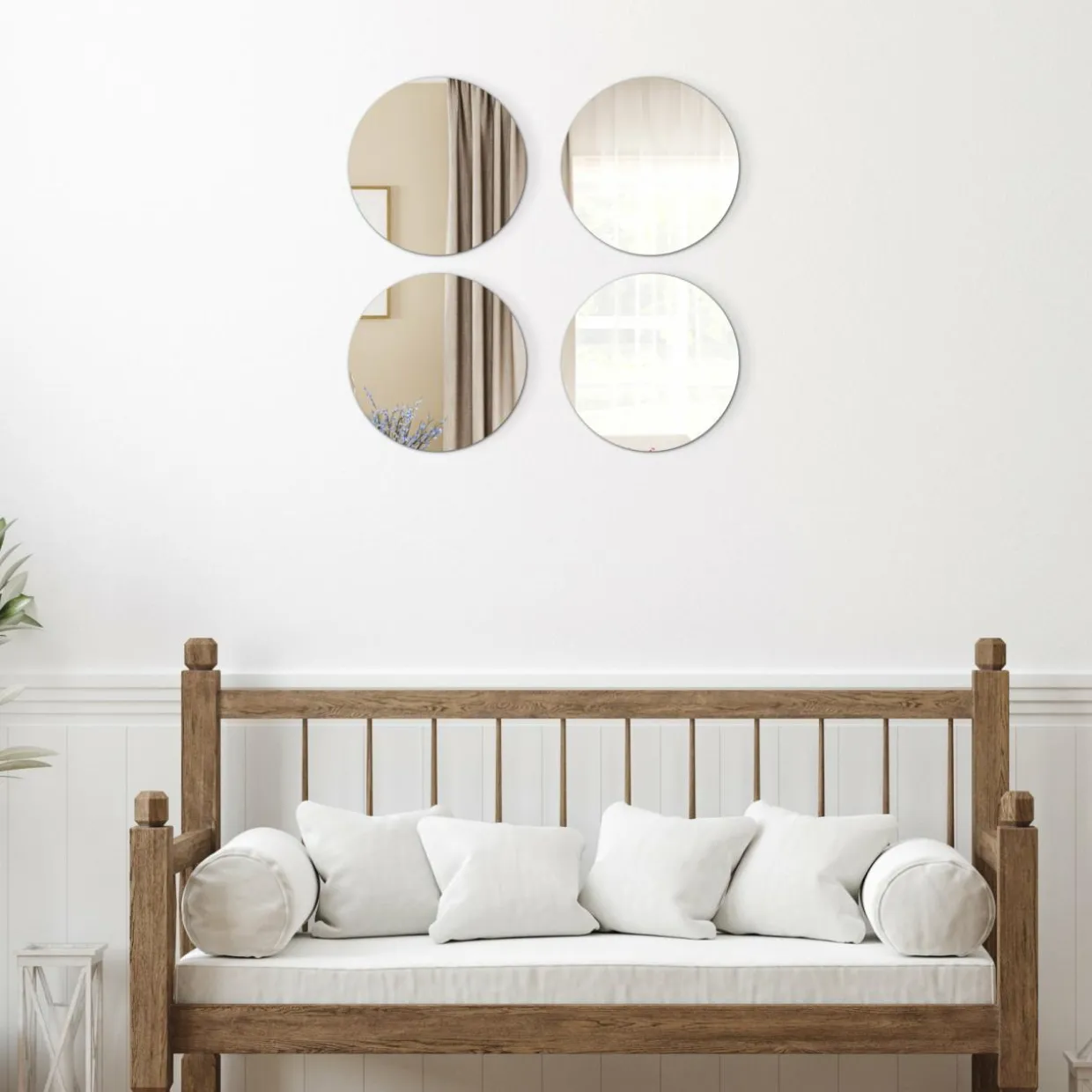 Lot de 4 miroirs adhésifs (D30 cm) Ronds