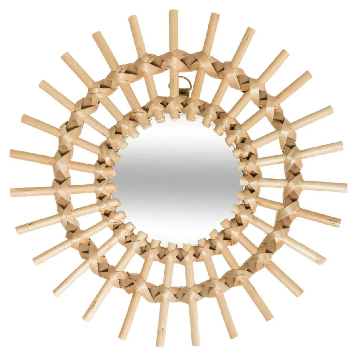 Lot de 3 miroirs (D28 cm) Soleil Rotin Naturel