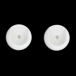 Lot de 2 naissances tringle bois (L45 / D28 mm) Nils Blanc