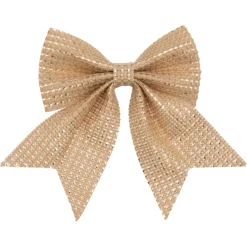 Lot de 3 noeuds de Noël en jute (H12 cm) Prestige chic Or