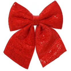 Lot de 2 noeuds de Noël (H13 cm) Sequins Rouge