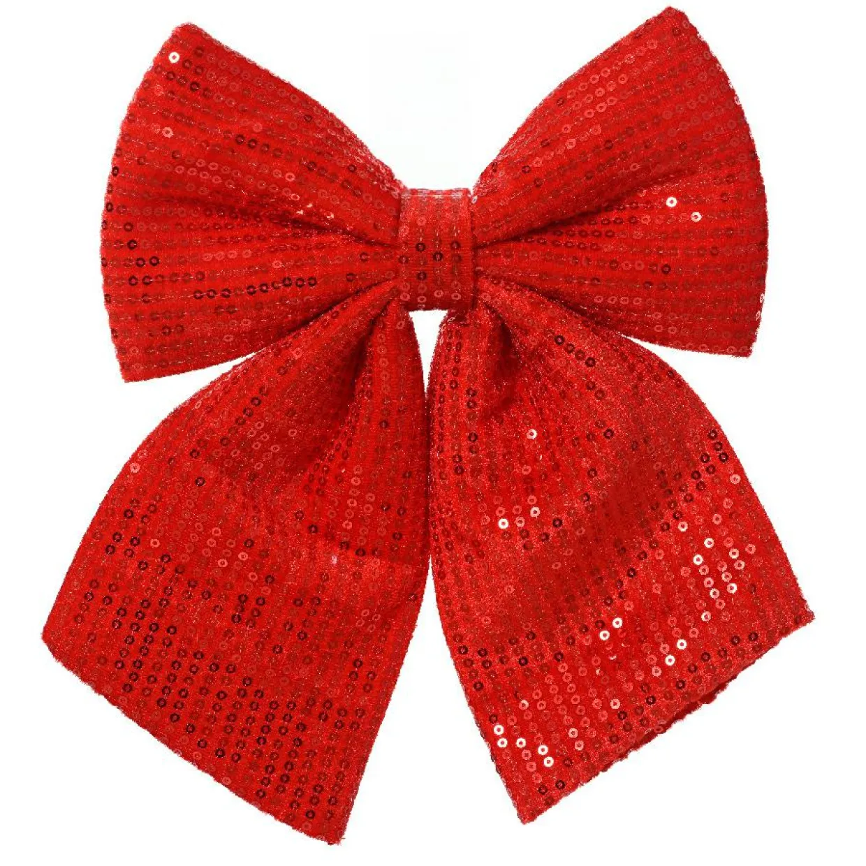 Lot de 2 noeuds de Noël (H13 cm) Sequins Rouge