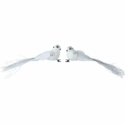 Lot de 2 oiseaux du Paradis (H4,5 cm) Blanc