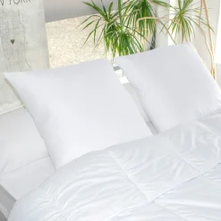 Lot de 2 oreillers carrés moelleux (60 x 60 cm) Respirants Blanc
