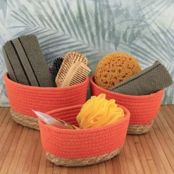 Lot de 3 paniers de rangement (H13 cm) Timeless Orange