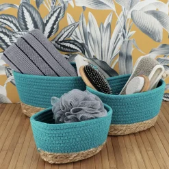 Lot de 3 paniers de rangement (H13 cm) Timeless Vert caraïbes