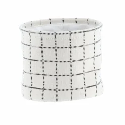 Lot de 3 paniers de rangement (H17 cm) Carreaux Blanc