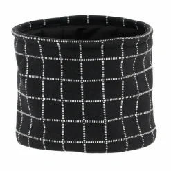 Lot de 3 paniers de rangement (H17 cm) Carreaux Noir