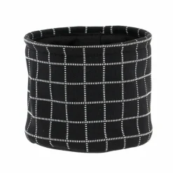 Lot de 3 paniers de rangement (H17 cm) Carreaux Noir