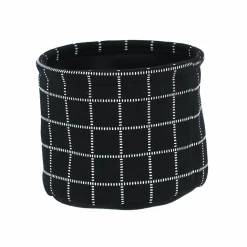 Lot de 3 paniers de rangement (H17 cm) Carreaux Noir