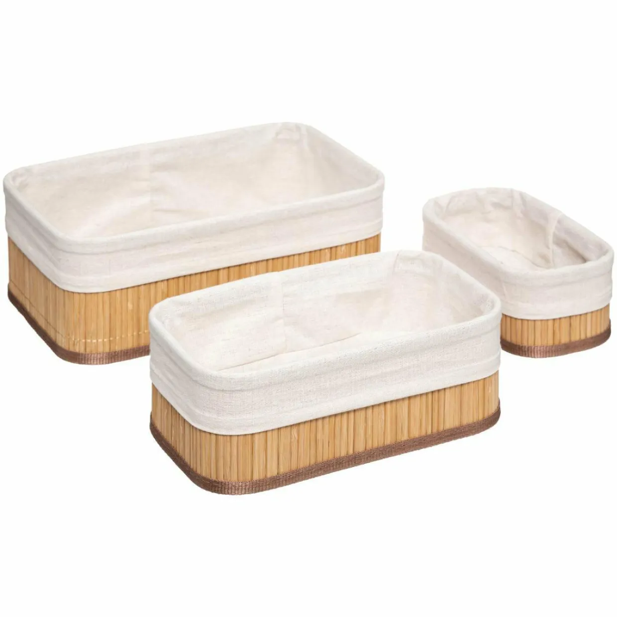 Lot de 3 paniers Nuevo Ecru