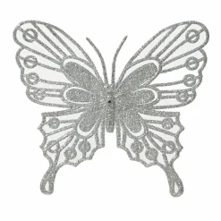 Lot de 2 papillons (H11 cm) Fanny Argent