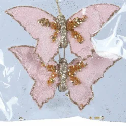 Lot de 2 papillons (H6 cm) Leïla Rose