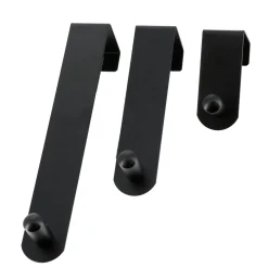 Lot de 3 patères de porte acier inoxydable (H7-13-19 cm) Noir
