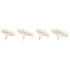 Lot de 4 patères murales bois (H10 cm) Karen Ivoire